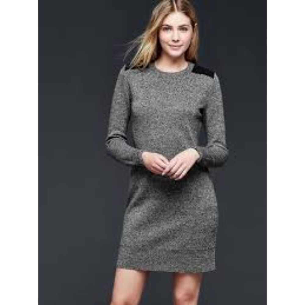 GAP Extra Fine Merino Wool Shoulder-Patch Sweater Dress